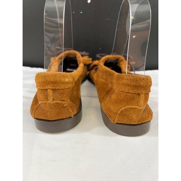 Minnetonka Moccasin Women's Brown Leather Loafers Size 7 SKU 6152 - Picture 3 of 7